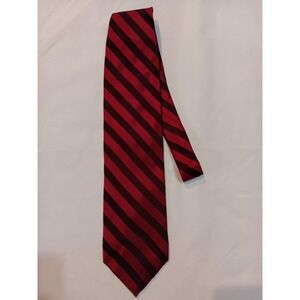 Murano Mens Red Burgundy Striped 100% Silk Necktie Made in USA WPL 2831